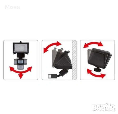 LED прожектор с датчик и соларен панел, снимка 5 - Прожектори - 53917081