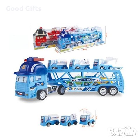 Голям Детски автовоз Пожарникар или Полицай и хеликоптер, снимка 5 - Коли, камиони, мотори, писти - 42834377