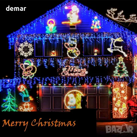 Коледни силуетни светлини, Опаковка от 3 USB водоустойчиви знаци,40 см, снимка 8 - Декорация за дома - 48213874