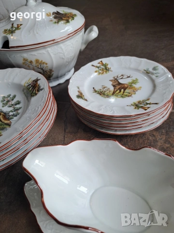 чешки ловен порцеланов сервиз Bernadotte Bohemia , снимка 4 - Сервизи - 54213343