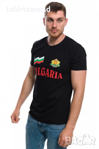 Нова мъжка тениска с трансферен печат България, знаме и герб, снимка 7 - Тениски - 29889449