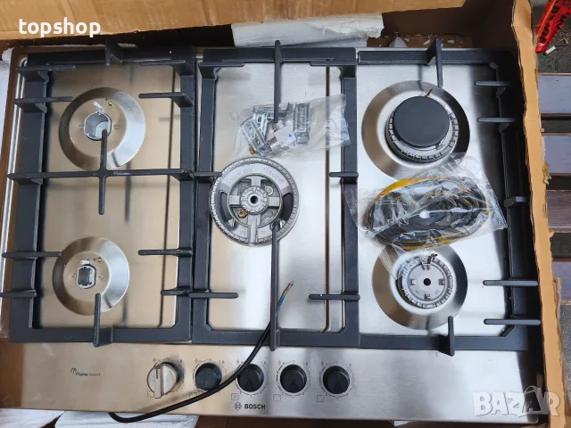 Нов Газов плот за вграждане Bosch Series 6 PCQ7A5I90 / 01 (75 см, Инокс)  , снимка 2 - Котлони - 55846895