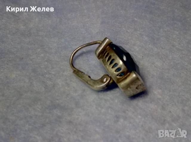 ПРЕКРАСНА СТАРА СКЪПОЦЕННА СРЕБЪРНА ОБЕЦИ СРЕБРО ВИСОКА ПРОБА с ЮВЕЛИРНО ФАСЕТИРАН СИН КРИСТАЛ 50181, снимка 7 - Антикварни и старинни предмети - 50510700