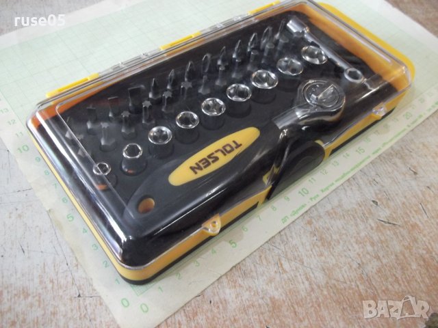 Комплект "TOLSEN" тресчотка с битове и вложки 38 части нов, снимка 3 - Гедорета - 39908880