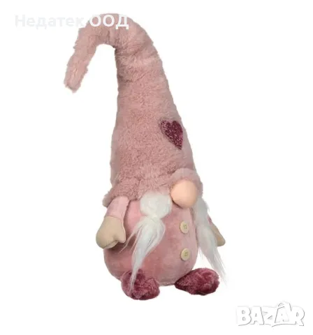 "Коледна декоративна фигура Гном, Розов, 45 см ", снимка 2 - Декорация за дома - 48290106