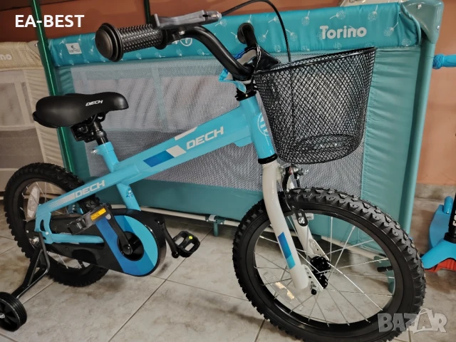 🚴‍♂️ Велосипед DECH 16” със стабилизиращи колела – Син 🌟, снимка 7 - Детски велосипеди, триколки и коли - 50666820