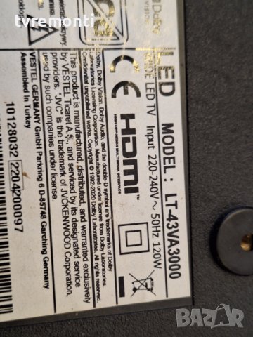 TCON BOARD ,55T32-COF CTRL BD for JVC LT-43VA3000 for 43inc DISPLAY VES430QNDL-N2-N42, снимка 5 - Части и Платки - 44451141