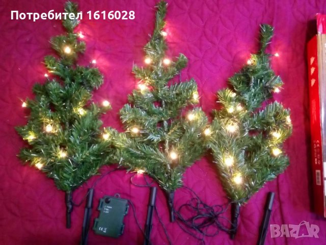 3 броя свързани елхи с 36 LED лампички.Коледна декорация., снимка 3 - Декорация за дома - 38859801