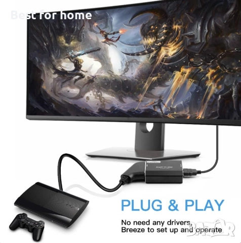 KUYIA SCART към HDMI аудио и видео конвертор, снимка 7 - Друга електроника - 52633747