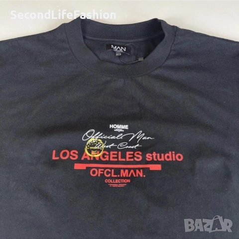 Тениска Boohoo Man Los Angeles Studio черна размер XXL, снимка 6 - Тениски - 53203953