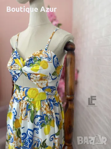 рокля с лимони, снимка 5 - Рокли - 50329446