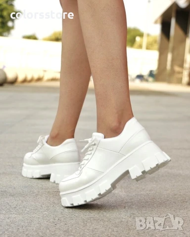 Равни обувки - бяла кожа - DTV88 , снимка 3 - Дамски ежедневни обувки - 51399677