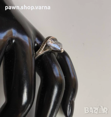 Нов сребърен пръстен 925 с фианити – 4,94 г, размер 17 мм, снимка 6 - Пръстени - 51408430