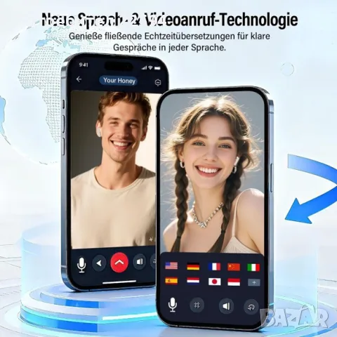 AI слушалки преводач в реално време 164 езика ANC микрофон Bluetooth 5.4, снимка 2 - Слушалки и портативни колонки - 55878231