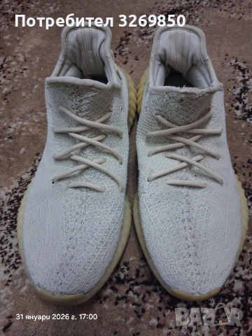 Adidas yeezy 350 v2 бели номер 43.5 (27.5 см.), снимка 5 - Маратонки - 53296651