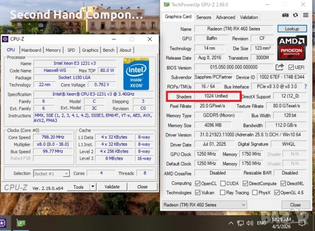 Xeon 1231 V3, 16GB, RX 460, SSD 240GB, HDD 320GB, 300W FSP, снимка 6 - Геймърски - 54094470