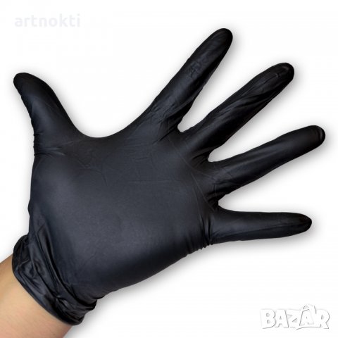 Кутия нитрилни ръкавици, черни 100 бр., снимка 2 - Маникюр и педикюр - 28470875
