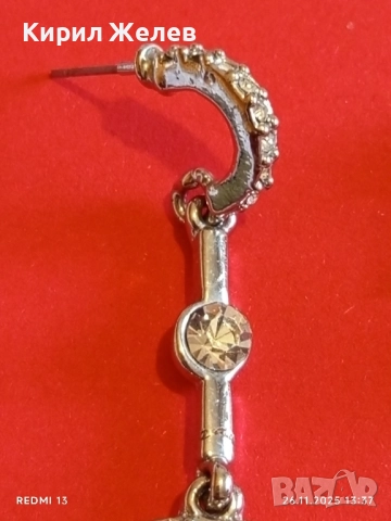 Изящни обеци SWAROVSKI овална форма и кристали 52320, снимка 4 - Обеци - 52548018