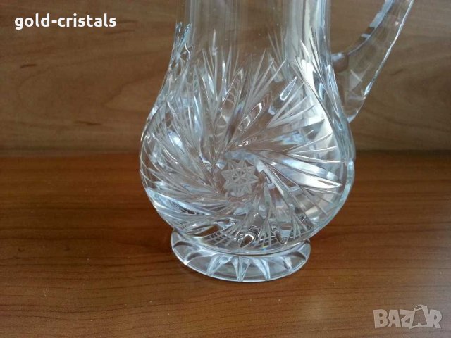 кристална кана гравирана , снимка 2 - Антикварни и старинни предмети - 29504279
