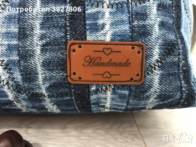 Ръчно изработена дънкова дамска чанта, снимка 4 - Чанти - 51772765