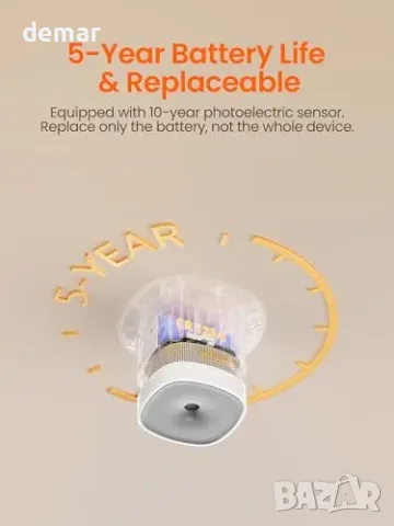 Heiman Zigbee 3.0 смарт оптичен (фотоелектричен) детектор за дим за Smart Home система, 1 бр., снимка 5 - Смарт домашни устройства (Smart Home) - 55827404