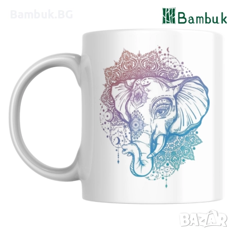 Чаша ,,Индийски слон | ОМ”, снимка 2 - Ученически пособия, канцеларски материали - 52576927