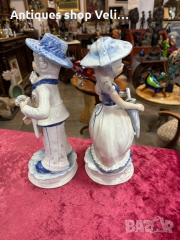 Чифт италиански порцеланови фигури №7482, снимка 3 - Антикварни и старинни предмети - 52050413