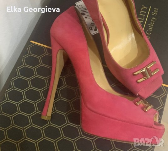 Маркови дамски обувки Elisabetta Franchi 38 номер, снимка 7 - Дамски елегантни обувки - 44342333