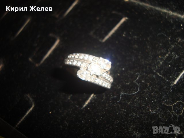 СРЕБЪРЕН ПРЪСТЕН СРЕБРО ПРОБА 925 МАРКИРАНО с МИНИАТЮРНИ ФАСЕТ ЦИРКОН КАМЪНИ 9488, снимка 9 - Пръстени - 31247168