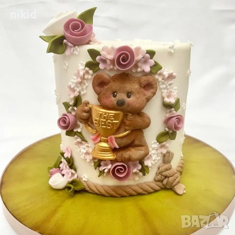 Мече с купа медал the best силиконов молд форма фондан гипс декор, снимка 2 - Форми - 40761050