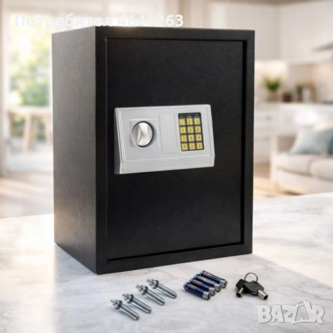 Електронен сейф 43L с аварийни ключове и монтажни болтове – Сигурност и защита за ценни вещи, снимка 2 - Друга електроника - 53205534