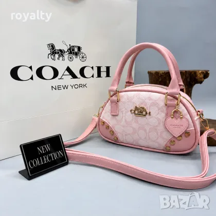 Coach Нова Дамска Кожена Чанта Различни Цветове 