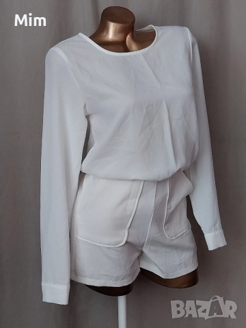 LOFTY S Бял къс гащеризон с дълъг ръкав , снимка 4 - Гащеризони - 51853351