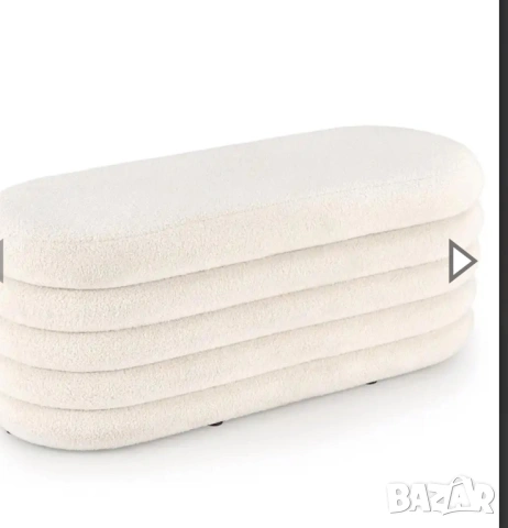 Тапицирана пейка , табуретка с ракла , букле, снимка 3 - Дивани и мека мебел - 54003167