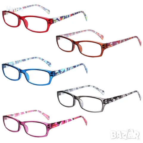 5 чифта очила за четене, стилни рамки с шарка, модни дамски очила за жени, +0.5, снимка 3 - Слънчеви и диоптрични очила - 51423534
