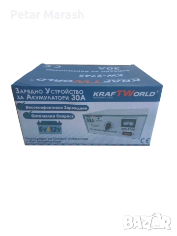 Зарядно устройство KraftWorld KW-2745 – 30A, за 6V и 12V акумулатори, снимка 5 - Други инструменти - 51793124