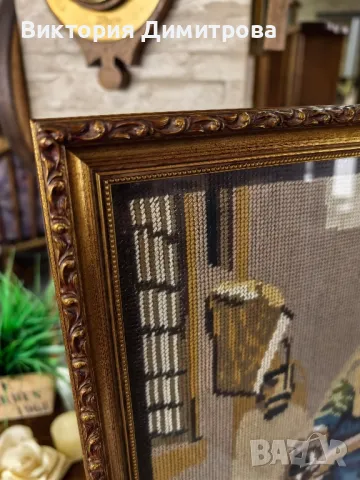 Гоблен "Млекарката", по картина на Вармеер, снимка 2 - Гоблени - 49121024