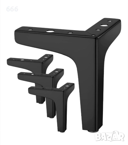 Комплект от 6 метални крака за мебели, 13 см