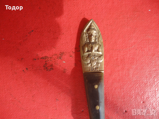 Страхотна бронзова лъжичка Siam, снимка 4 - Антикварни и старинни предмети - 44761471