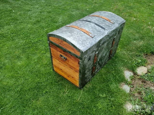 Стар дървен сандък/ракла/скрин, снимка 12 - Антикварни и старинни предмети - 49036862