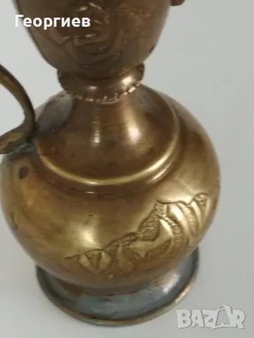 Стар месингов Османски ибрик ,кафеник-300 мл., снимка 2 - Антикварни и старинни предмети - 47409532