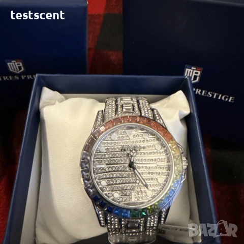 Луксозен мъжки часовник Montres Prestige Eclat X Invicta Men's Watch - 42mm, Silver / Rainbow дъга