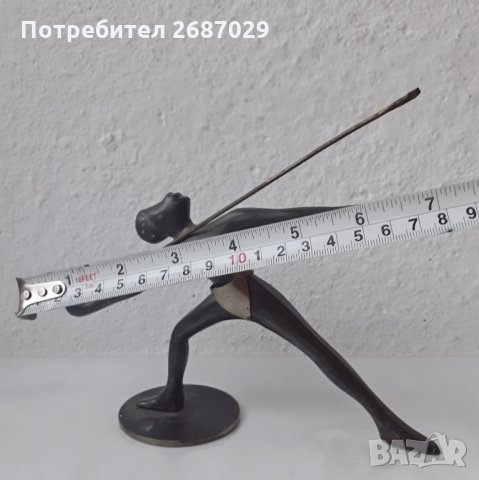 фигури от метал: Метална статуетка - човек с копие, златна рибка, момче, Сингапур мерлион, снимка 6 - Статуетки - 31110664