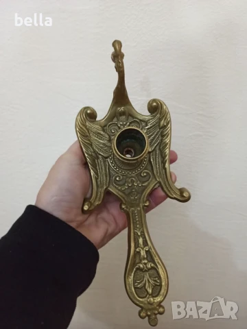Масивен бронзов свещник във форма на паун произведен във Франция между 1900-1940 г, снимка 3 - Антикварни и старинни предмети - 50554432