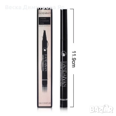 Молив тату за вежди, снабден с четириглав гребен на течна основа - HZS314, снимка 13 - Декоративна козметика - 47733639