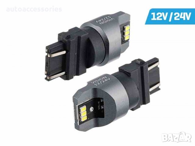 Крушка VISION P27 / 7W (T25) 12 / 24V 6x 3020 SMD LED, неполярна, CANBUS, бяла, 2 бр.58340