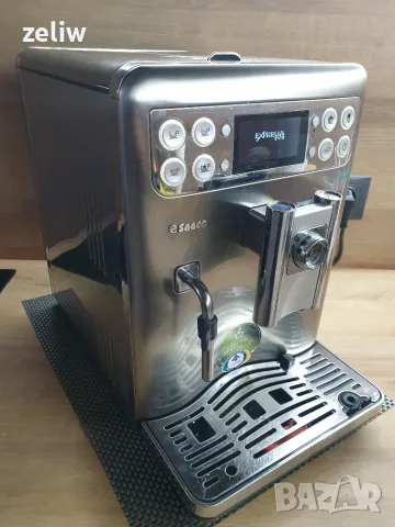 Saeco Exprelia  EVO -  с  БГ меню на малко продукти , в кашон и консумативи,, снимка 14 - Кафемашини - 55840301