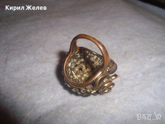 АЖУРЕН МЕСИНГОВ ФЛОРАЛЕН АРТ ПРЪСТЕН с МНОГО ФАСЕТИРАНИ КРИСТАЛИ 16658, снимка 9 - Пръстени - 37512662