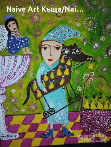 Картина платно маслени бои акрилни бои размер Ш. 42 / В.52, снимка 4 - Картини - 53893453