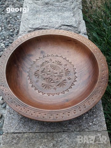 Дървена чиния,  дърворезба 